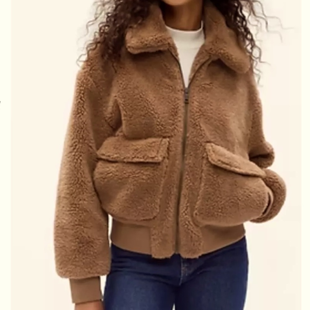 Women's Tan Sherpa Jacket